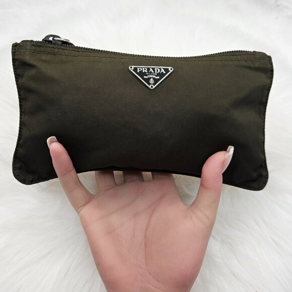 Prada Tessuto Khaki Nylon Pouch - Picture 5 of 9